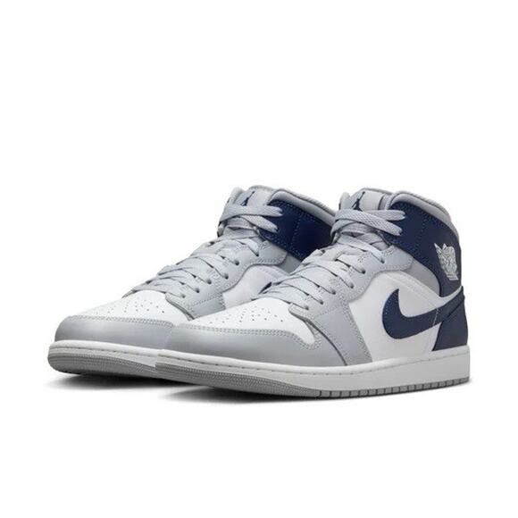 NEW Nike Air Jordan 1 Mid Wolf Grey Midnight Navy DQ8426-104 Men’s Size 11 - Picture 1 of 7